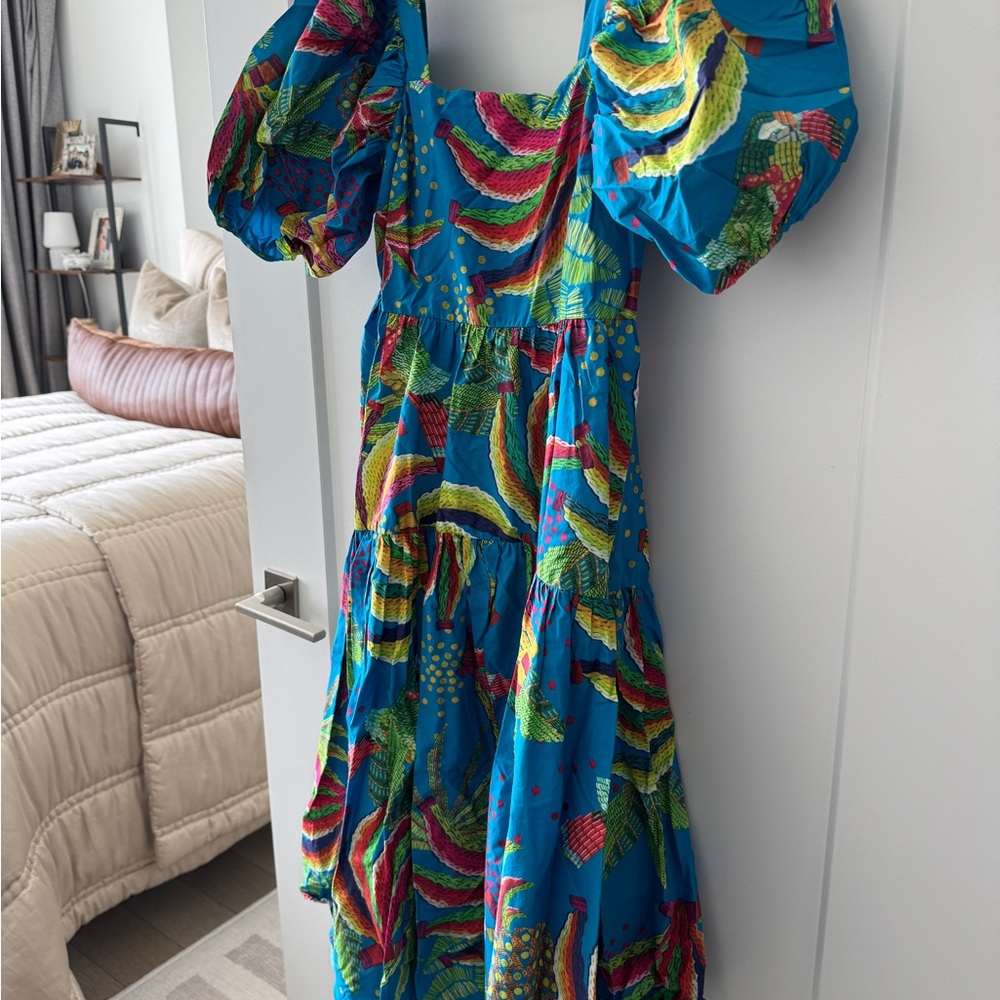 Farm Rio Bright Puff Sleeve Dress